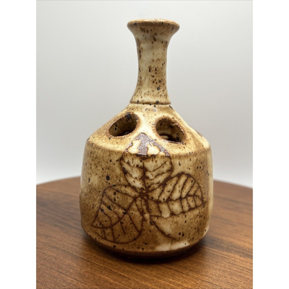 Richard Abnet Studio Pottery Vase Flower Frog
